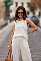 Ivory Sleeveless Blouse Spring Collection Top