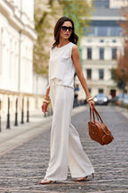 Ivory Sleeveless Blouse Spring Collection Top