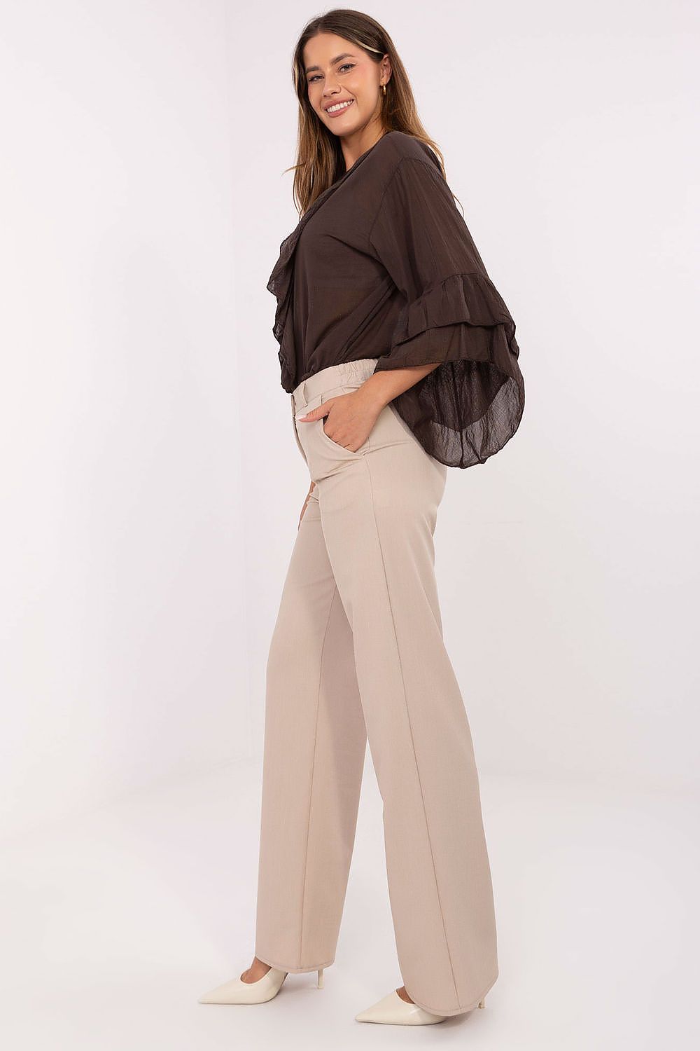 Womens Wide Leg Trousers High Waisted Spring Pants