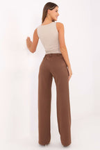 Brown High Waisted Wide Leg Trousers
