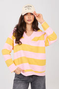 Striped Oversized Neck Blouses