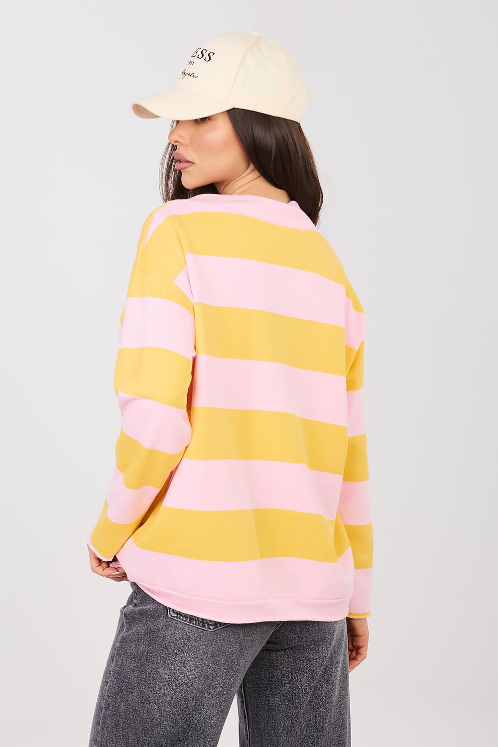 Striped Oversized Neck Blouses