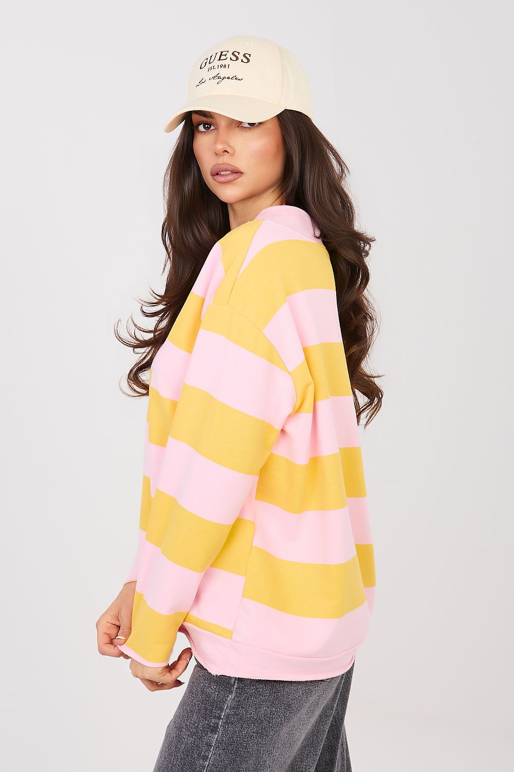 Striped Oversized Neck Blouses