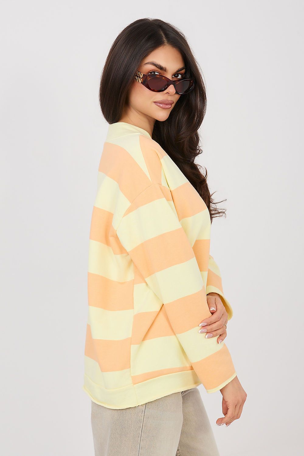 Striped Oversized Necks Blouse