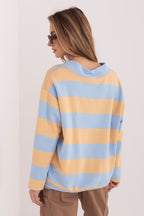 Striped Oversized U Neck Blouse