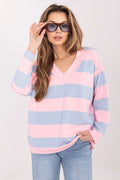 Striped Oversized Neck Blouse