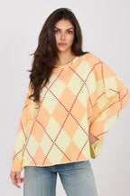 Diamond Pattern Oversized S Blouse