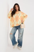 Diamond Pattern Oversized S Blouse