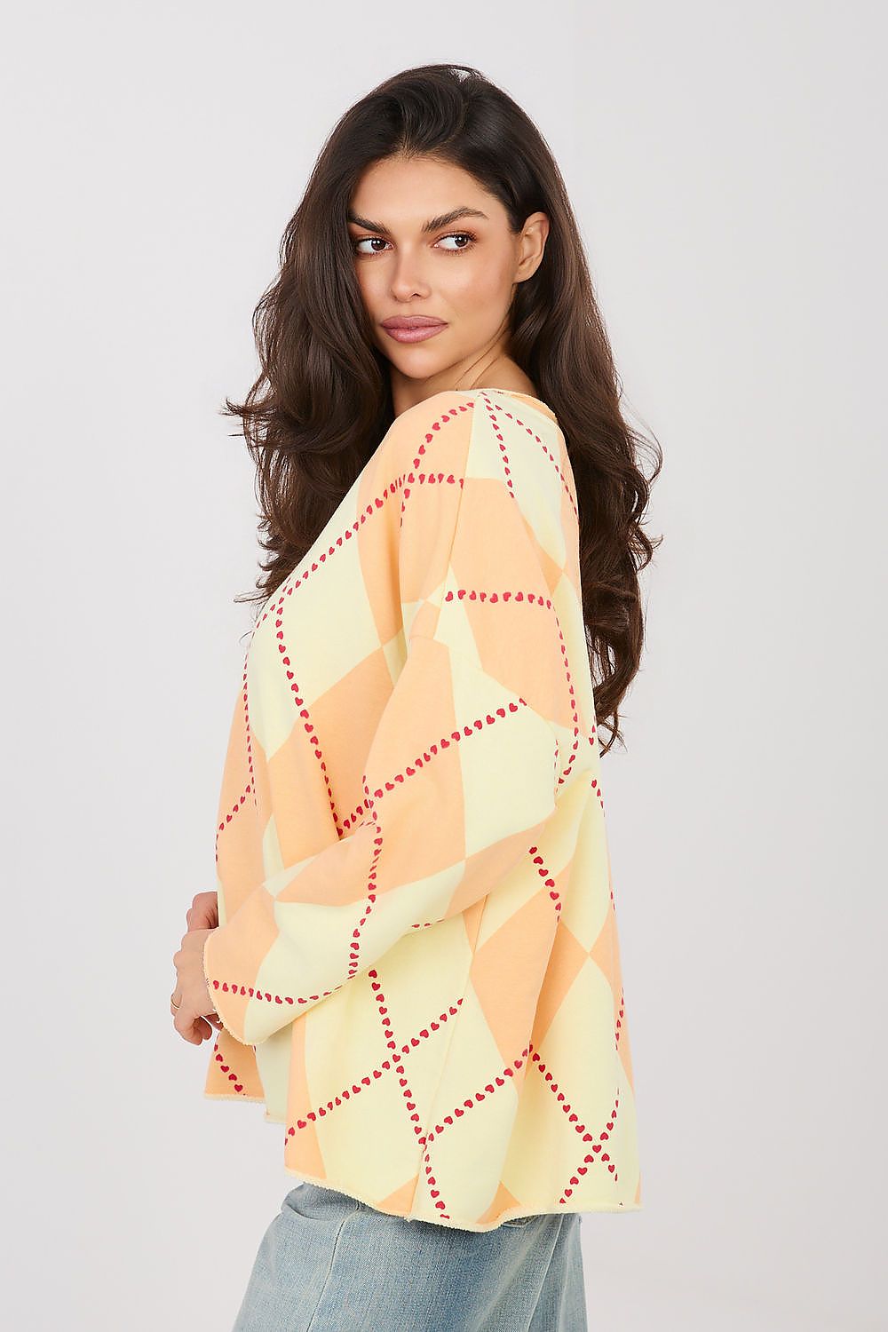 Diamond Pattern Oversized S Blouse