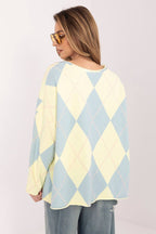 Diamond Pattern Oversized TS Blouse