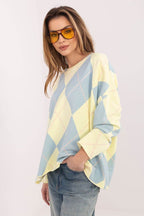 Diamond Pattern Oversized TS Blouse