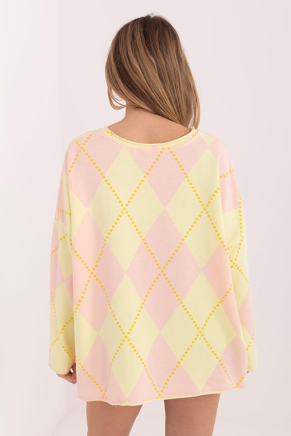 Diamond Pattern Oversized T Blouse