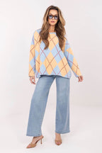 Diamond Pattern Oversized Blouse