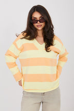 Striped Oversized Necks Blouse
