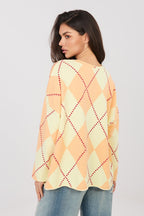 Diamond Pattern Oversized S Blouse