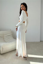 Elegant Long Sleeve Crop TopFitted Womens Top